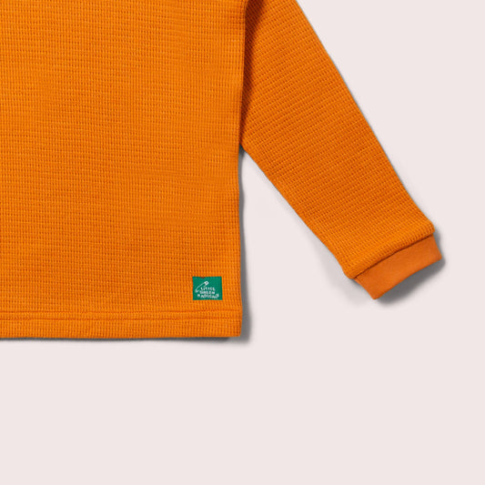 Golden Ochre Waffle Long Sleeve Cosy Top