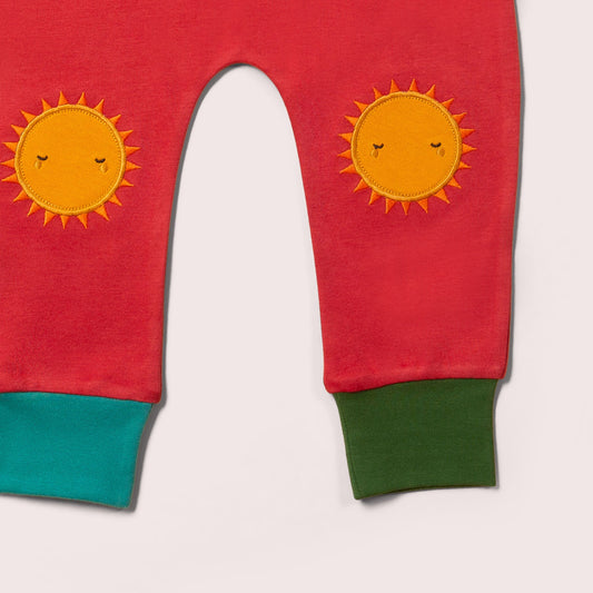 Soft Red Sun Knee Patch Joggers