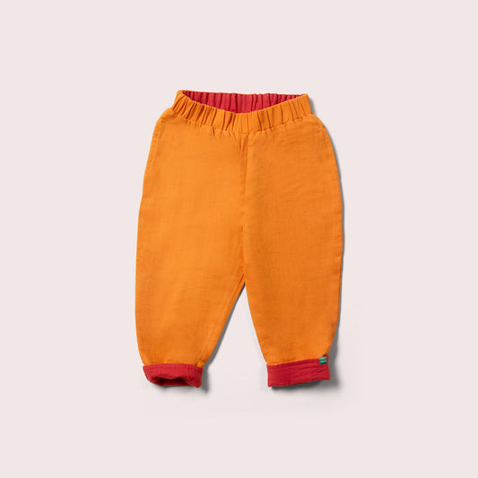 Golden Ochre & Hazelnut Reversible Pull On Trousers