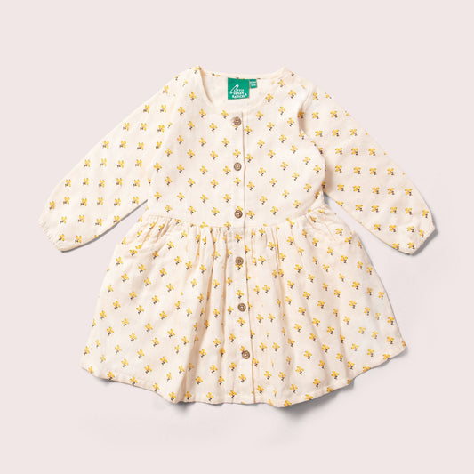 Golden Flowers Comfy Pocket Dress