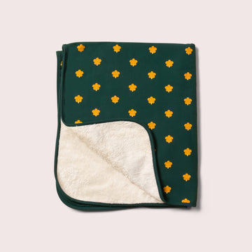 Golden Leaves Sherpa Hooded Organic Baby Blanket