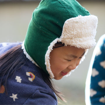 chapeau confortable en polaire Sherpa vert vintage