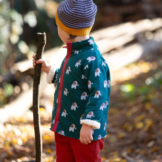 Elephants Never Forget Reversible Sherpa Jacket