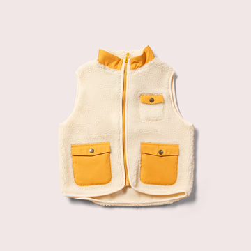 Cream Cosy Zip Up Recycled Fleece Gilet