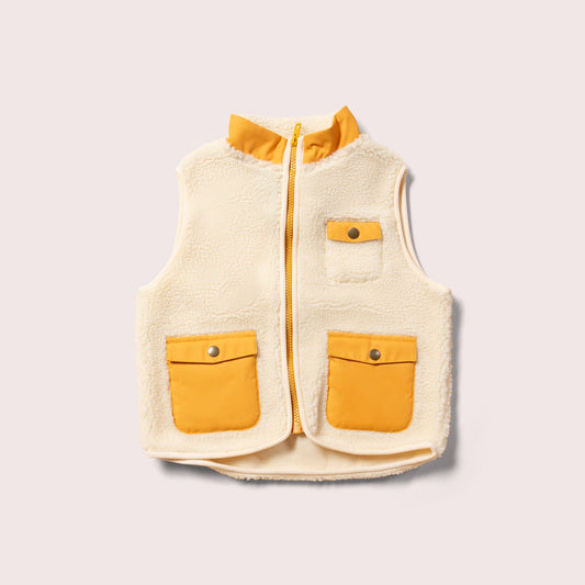 Cream Cosy Zip Up Recycled Fleece Gilet