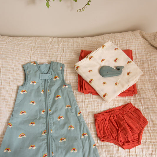 Summer Rainbows Organic Muslin Baby Bloomer Set - 2 Pack