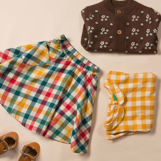Winter Check Pocket Swishy Skirt