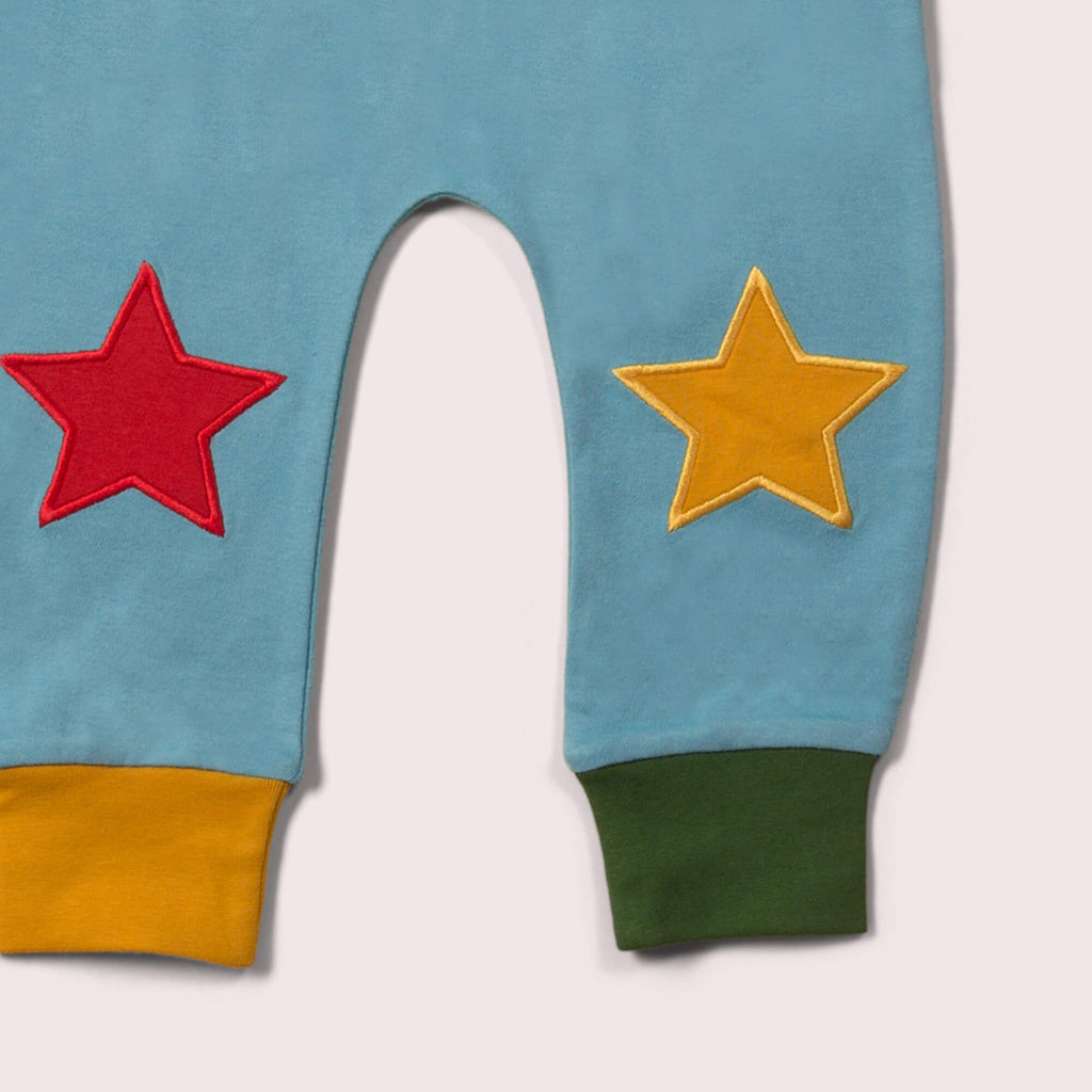 Little-Green-Radicals-Blue-Knee-Patch-Joggers-With-Star-Print-Closeup