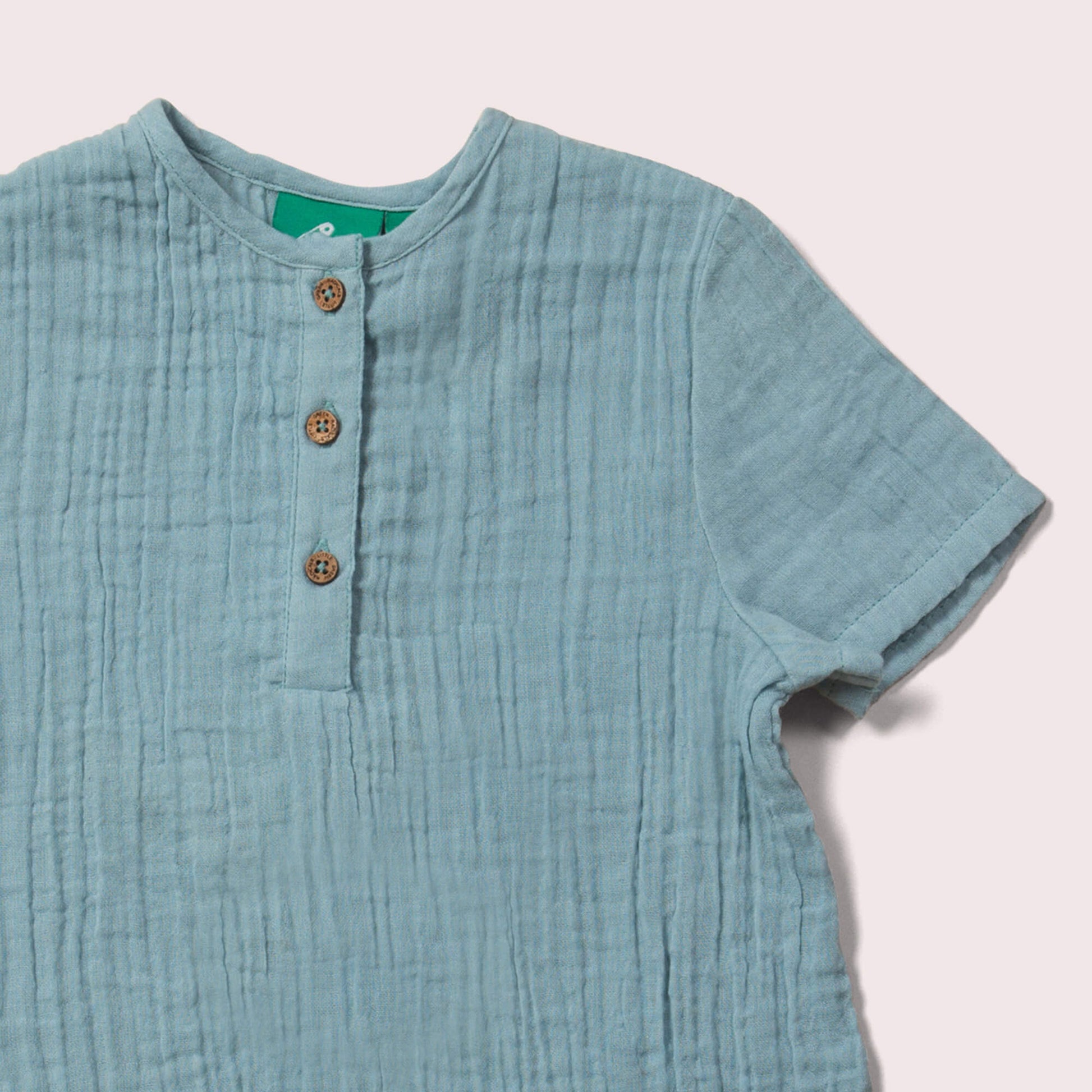 Little-Green-Radicals-Blue-Muslin-Loose-Short-Sleeve-Top-Closeup