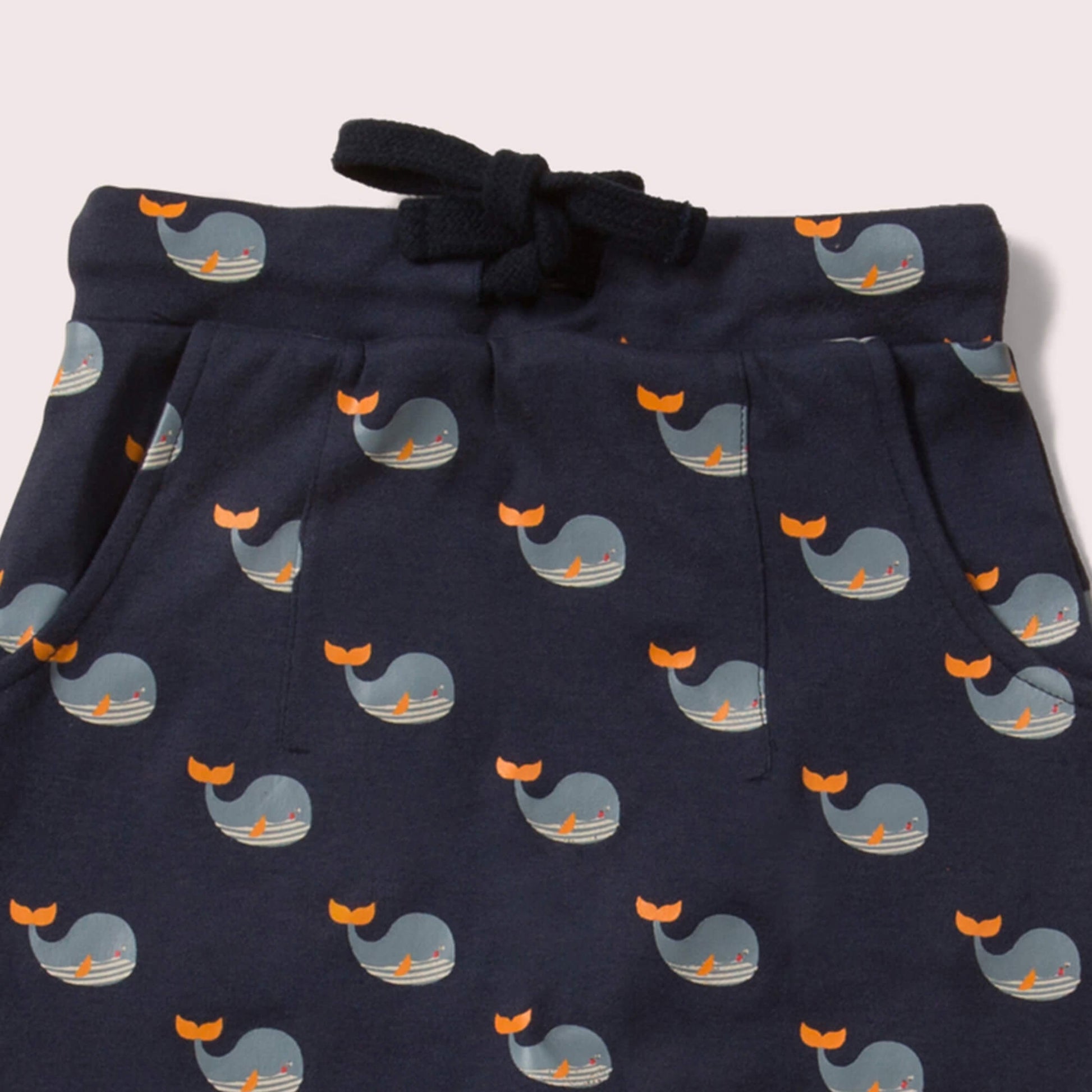 Little-Green-Radicals-Blue-Organic-Comfy-Joggers-With-Whale-Print-Closeup-View