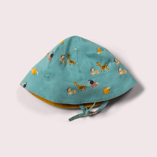 Little-Green-Radicals-Blue-Reversible-Sunhat-With-Giraffe-Horse-Elephant-Print