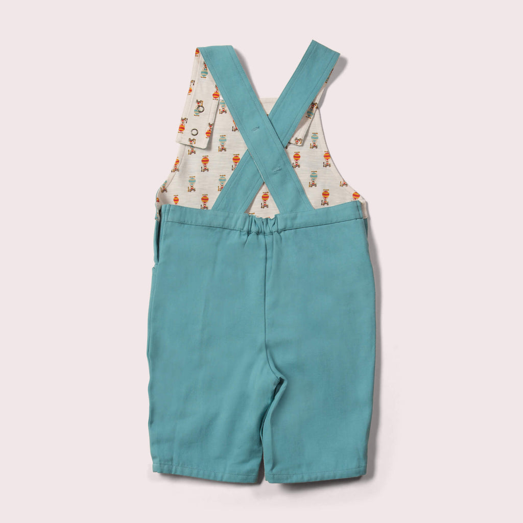 Little-Green-Radicals-Blue-Shortie-Dungarees-With-Cloud-Print-Back