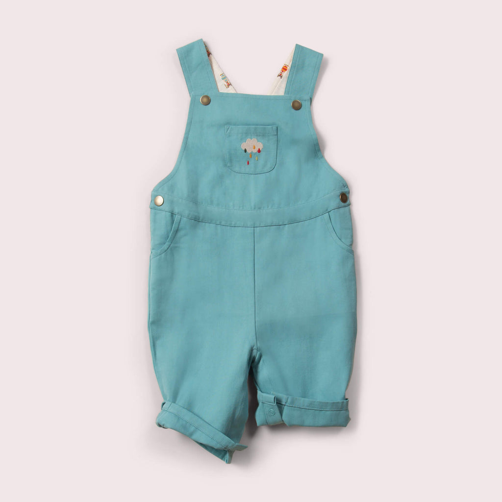 Little-Green-Radicals-Blue-Shortie-Dungarees-With-Cloud-Print