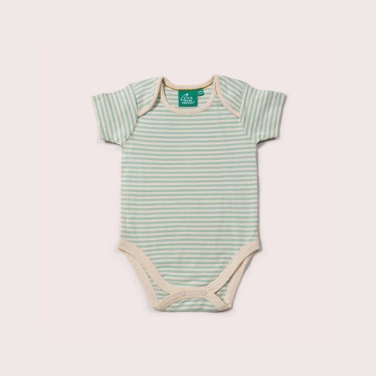 Red & Blue Striped Organic Baby Bodysuit Set - 2 Pack