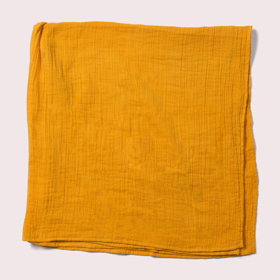 Little-Green-Radicals-Cream-And-Orange-Organic-Baby-Muslin-Set-2-Pack-With-Sunshine-and-Rainbow-Print-Single-Colour