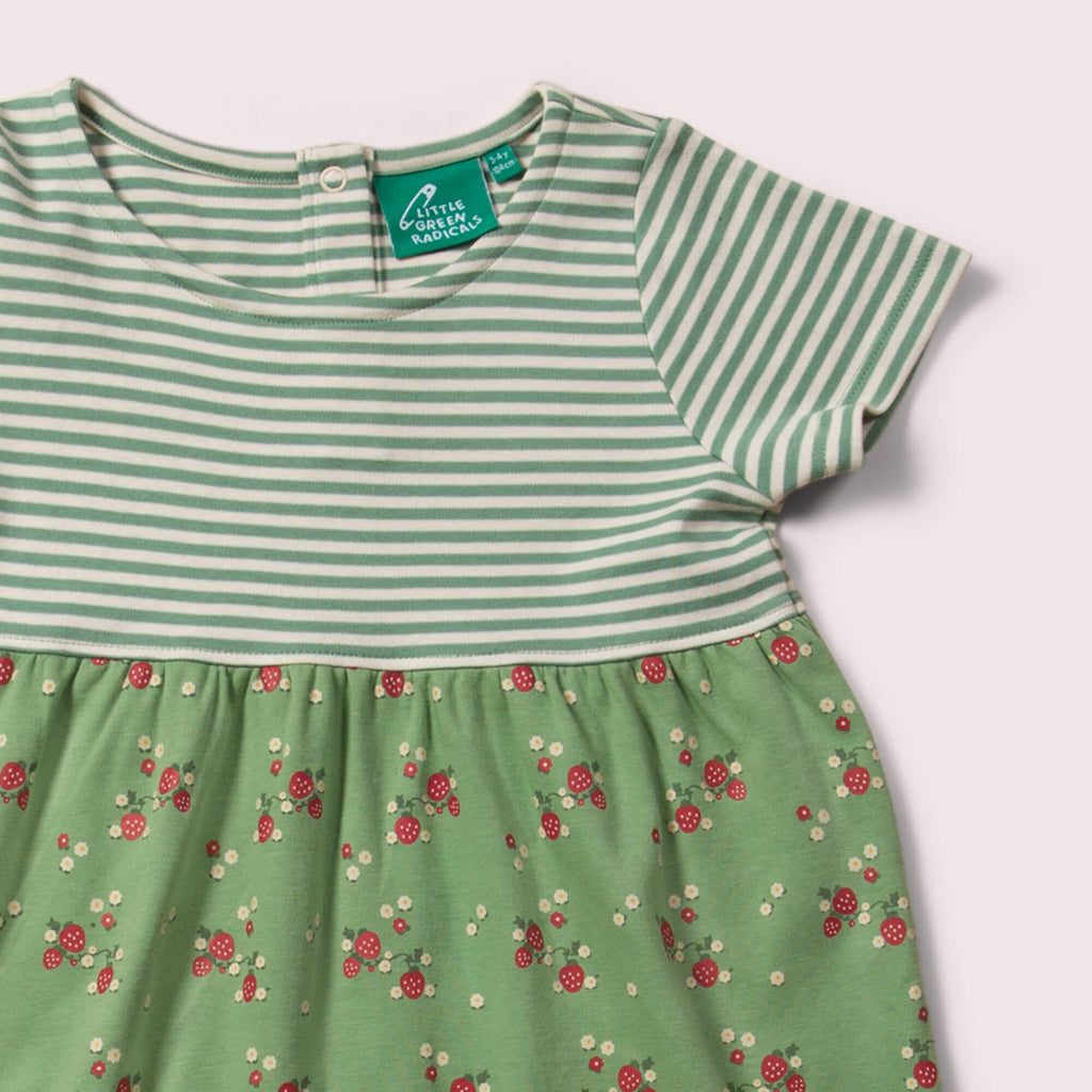 Little-Green-Radicals-Green-DressSet-With-Strawberry-Print-Closeup