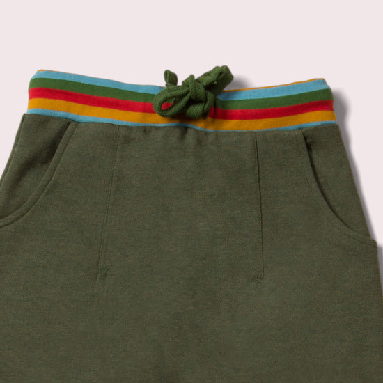 Little-Green-Radicals-Green-Marl-Organic-Comfy-Joggers-With-Rainbow-Pattern-Closeup-View
