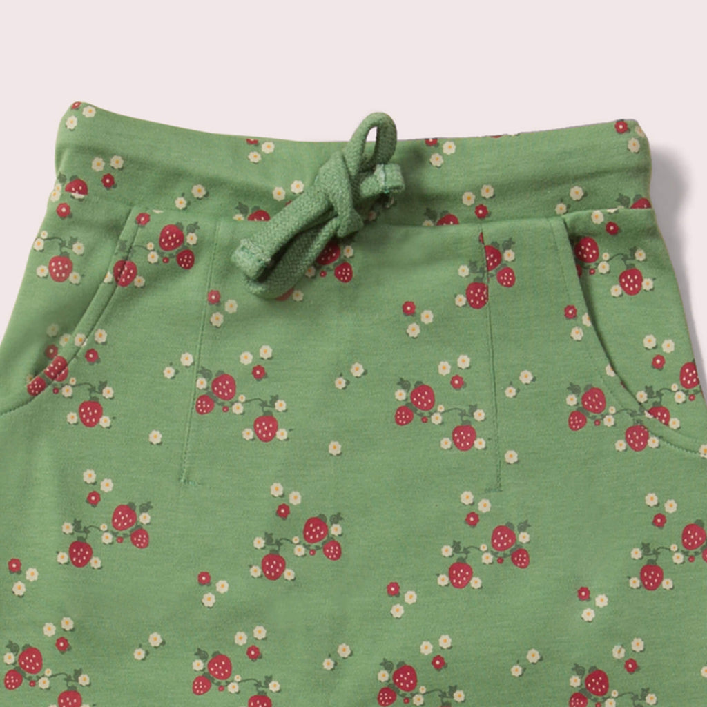 Little-Green-Radicals-Green-Organic-Comfy-Joggers-With-Strawberry-Print-Closeup-View
