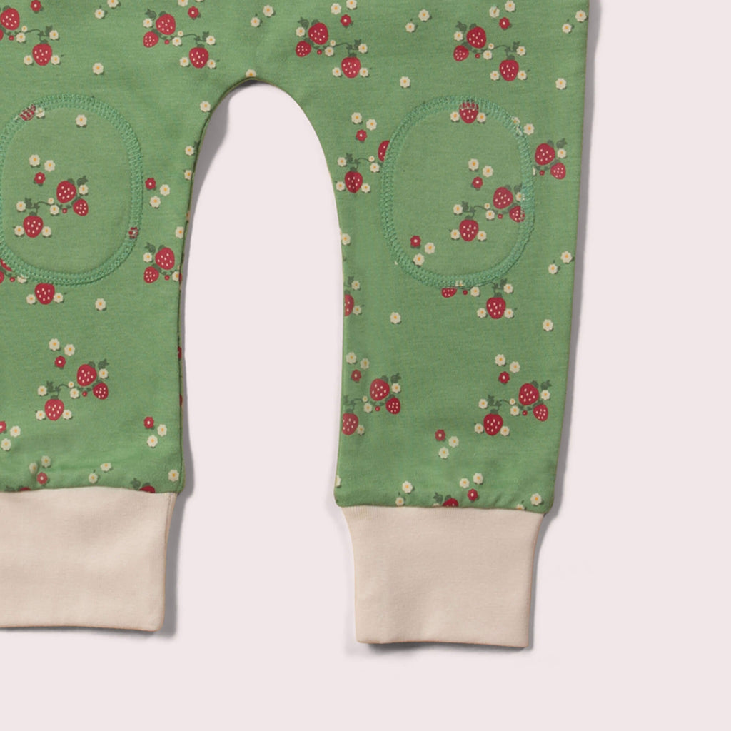 Little-Green-Radicals-Green-Organic-Comfy-Joggers-With-Strawberry-Print-Closeup