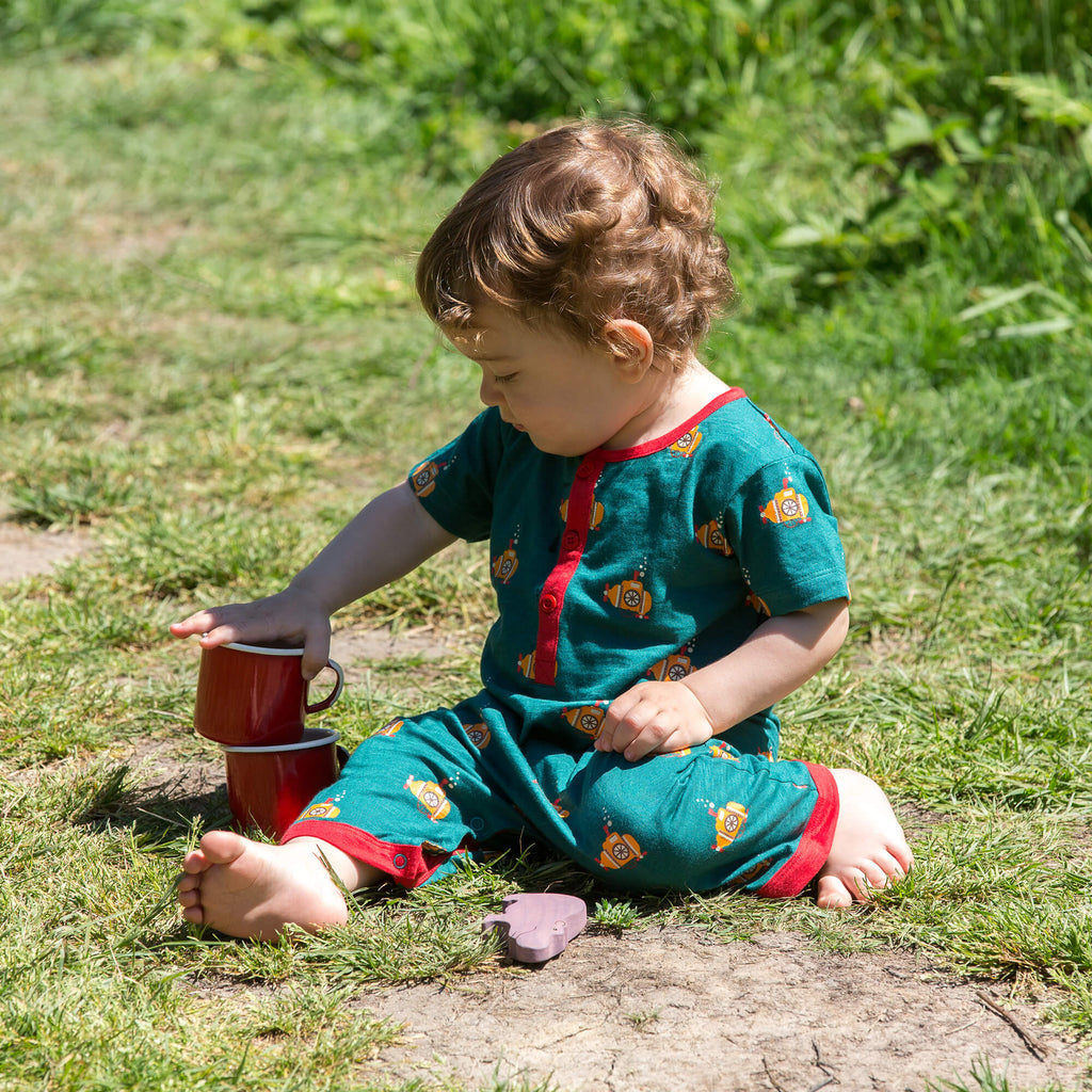 Little-Green-Radicals-Green-Organic-Shortie-Romper-With-Deep-Sea-Explorers-Print-Kid-Playing