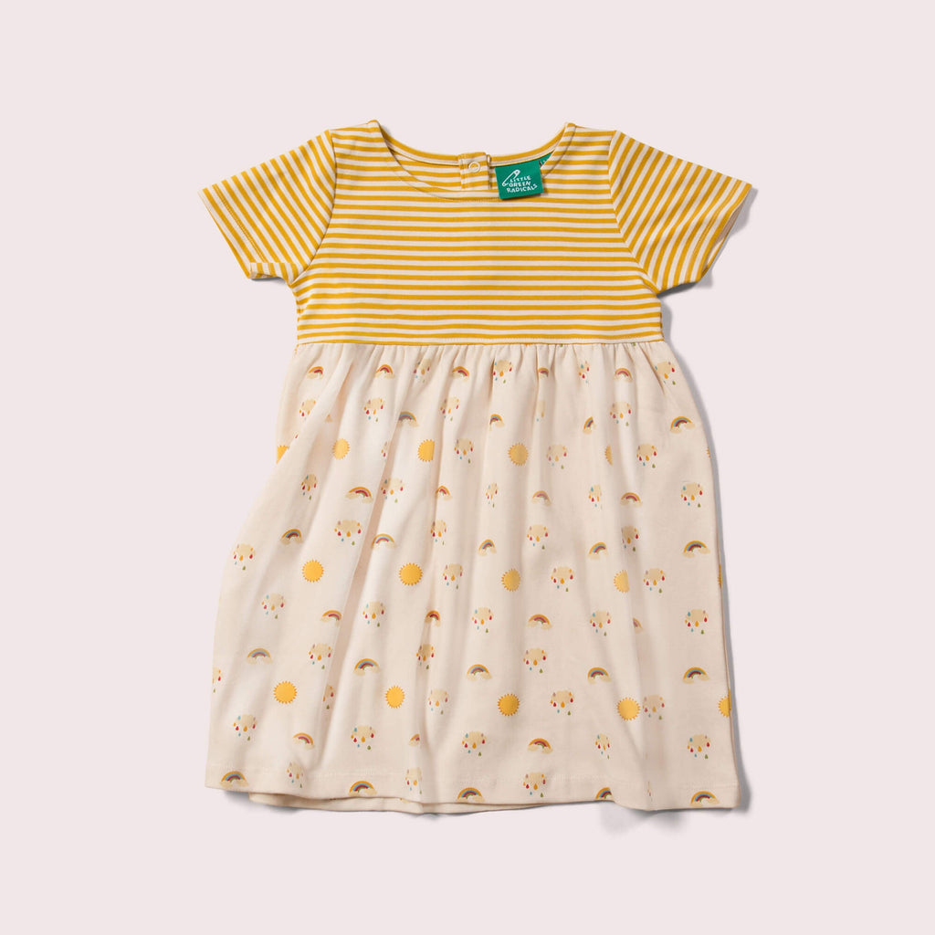 Little-Green-Radicals-Yellow-And-Cream-DressSet-With-Sunshine-Rainbow-Print