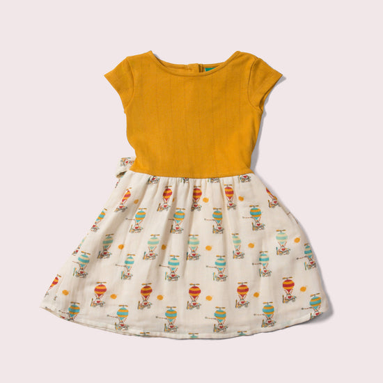 Little-Green-Radicals-Yellow-Little-Twirler-Dress-With-Air-Balloon-Print