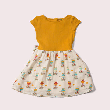 Little-Green-Radicals-Yellow-Little-Twirler-Dress-With-Air-Balloon-Print