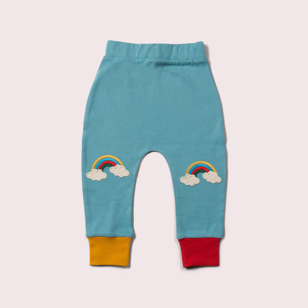 Little-Green-Radicals_Blue-Yellow-And-Red-Patch-Joggers-With-Rainbow-Print