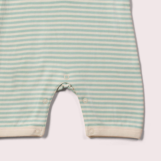 Little-Green-Radicals_Blue-and-Cream-Striped-Organic-Shortie-Romper-Closeup-View