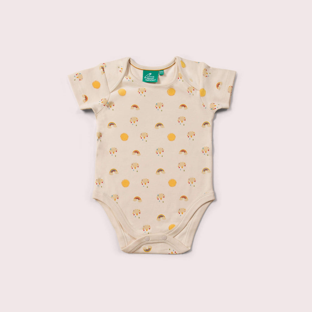 Little-Green-Radicals_Cream-and_Yellow-Striped-Baby-Bodies-Set-Two-Pack-With-Sunshine-and-Rainbow-Print-Single