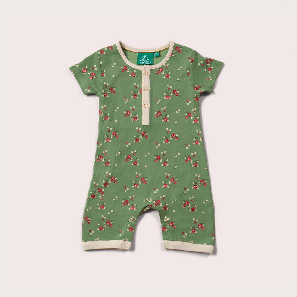 Little-Green-Radicals_Green-and_Red-Organic-Shortie-Romper-With-Strawberry-and-Flower-Print