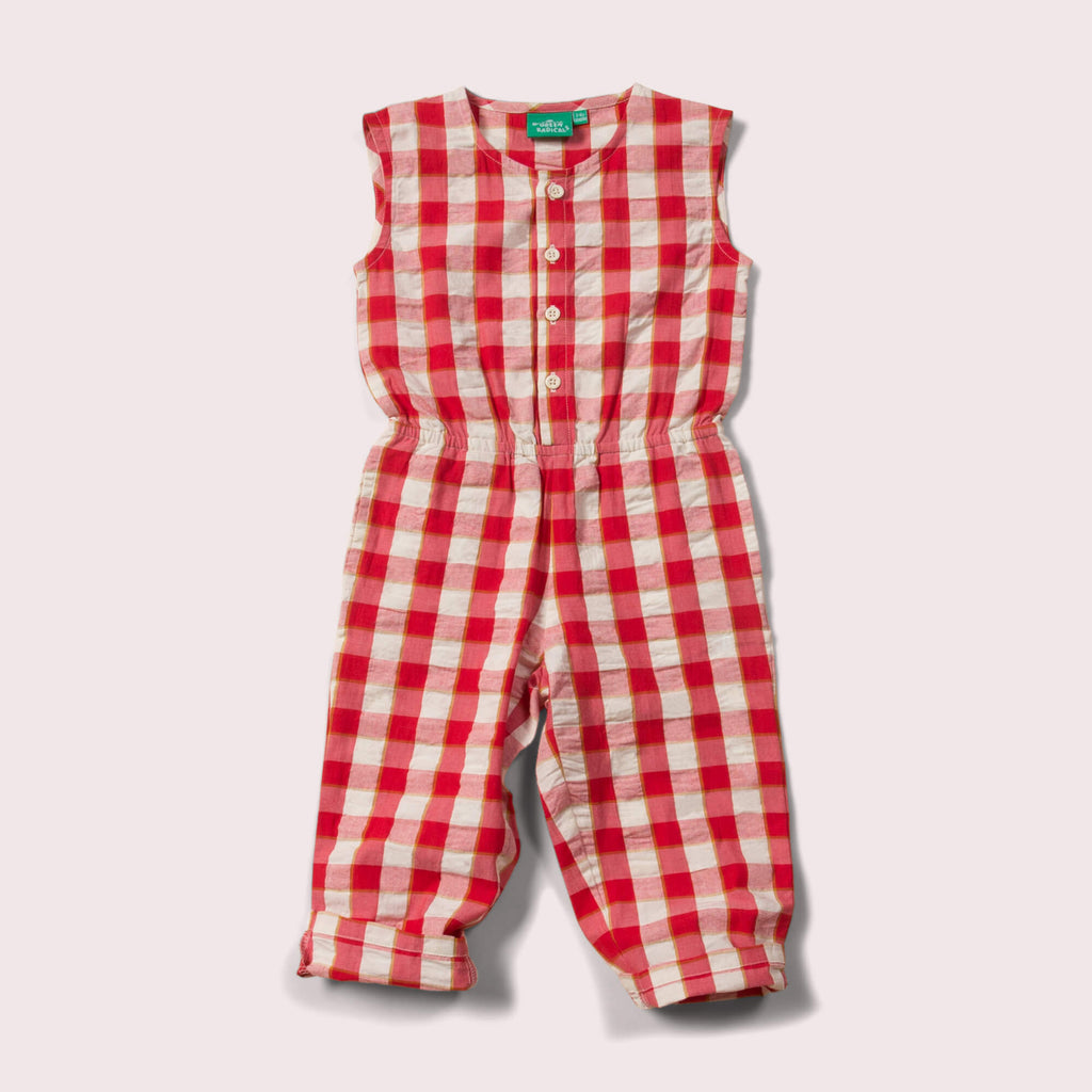 Little-Green-Radicals_Red-And-Cream-CroppedSummerJumpsuit-With-Check-Pattern