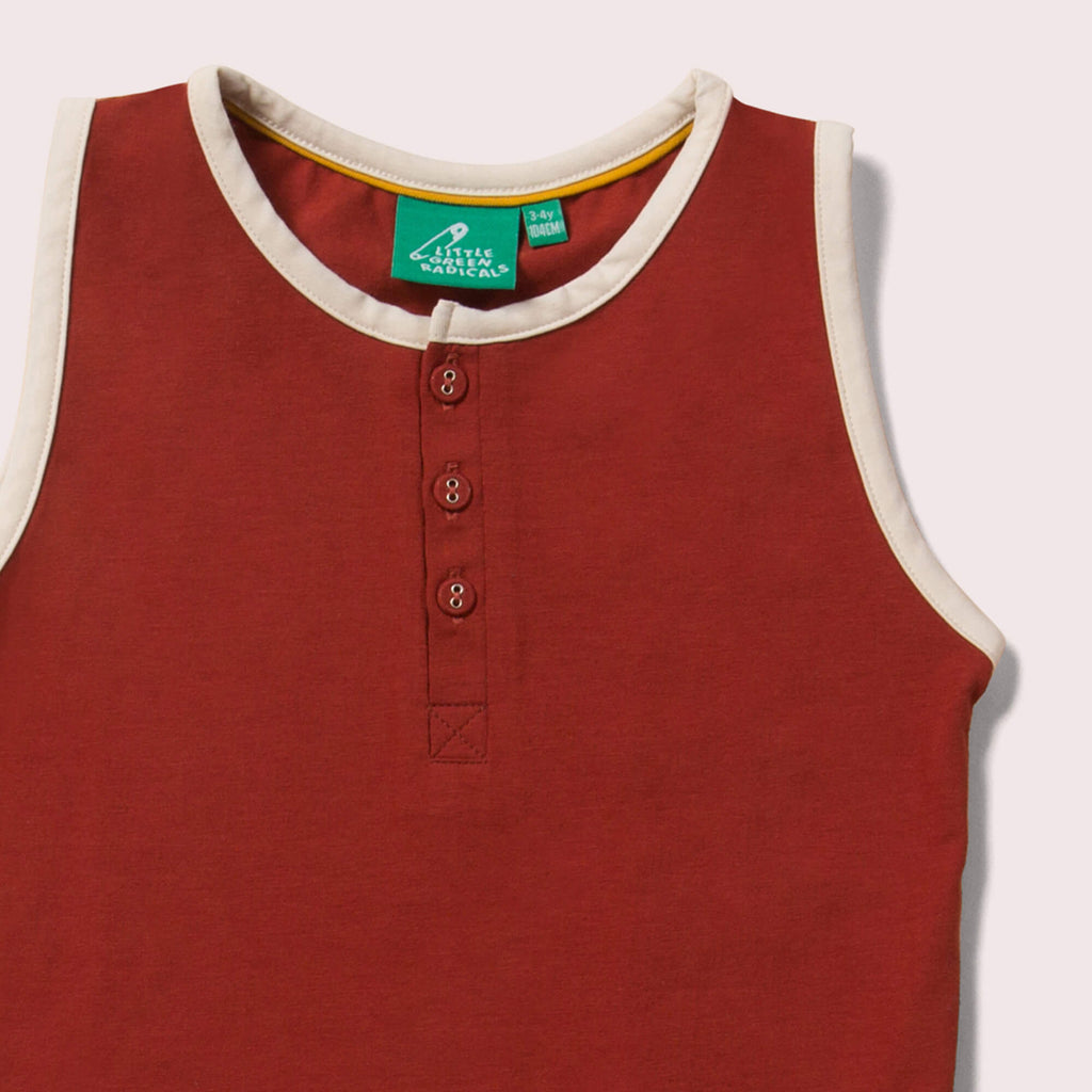 Little-Green-Radicals_Red-Organic-Buttoned-Vest-Closeup
