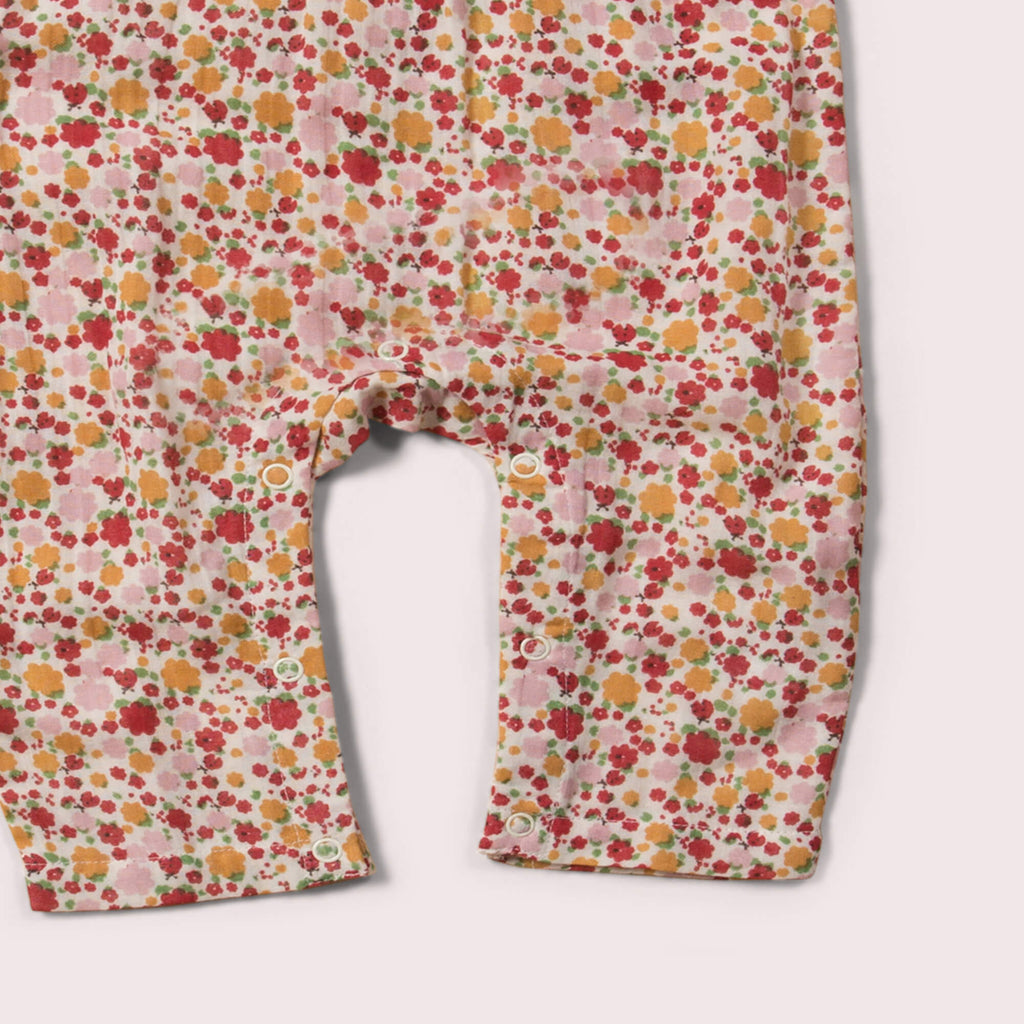 Little-Green-Radicals_Red-Yellow-Pink-And_Cream-Organic-Summer-Romper-With-Ladybird-Pattern-Closeup-View