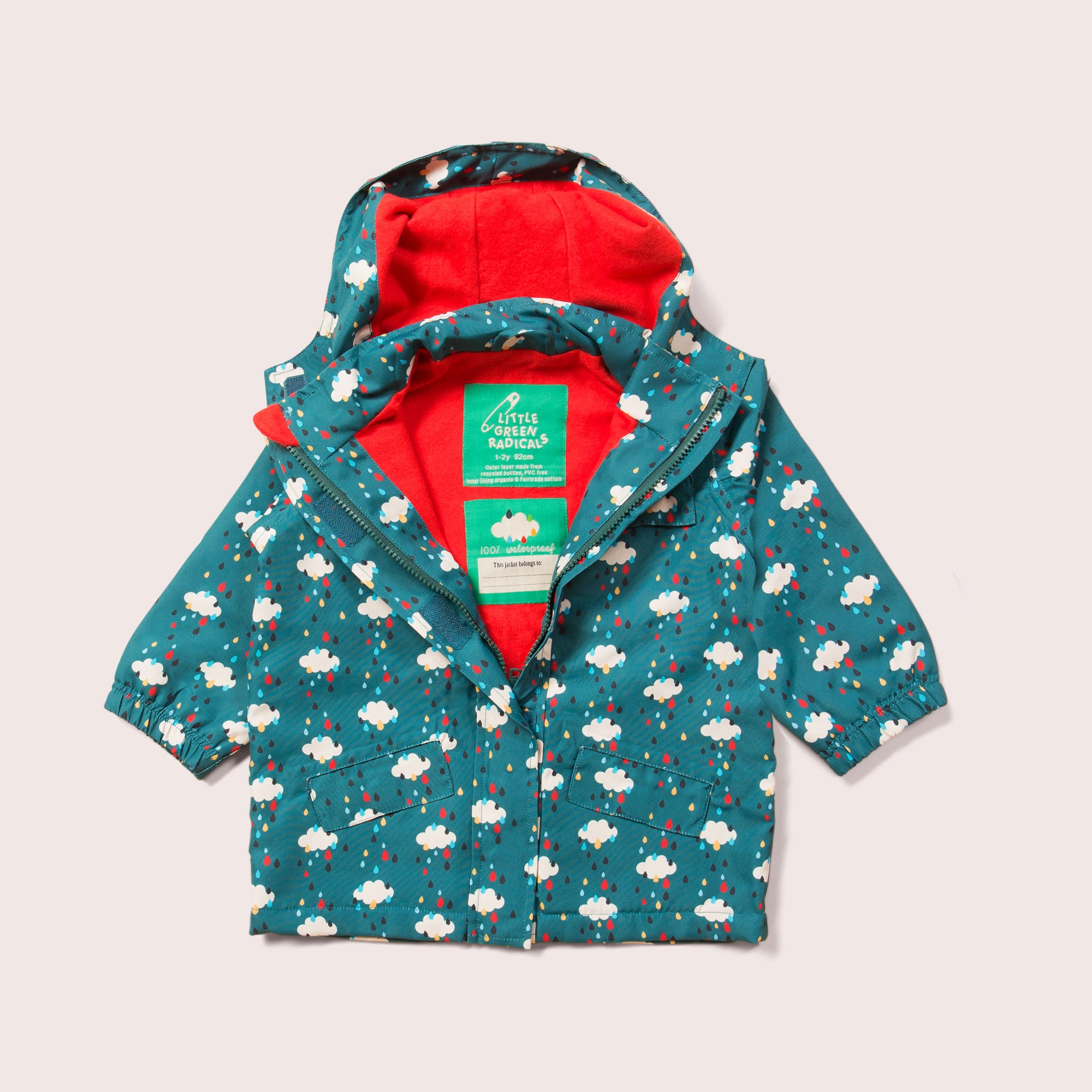 Kids Falling Water Waterproof Lined Recycled Raincoat – Little