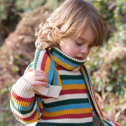 Rainbow Knitted Hat & Scarf Gift Set