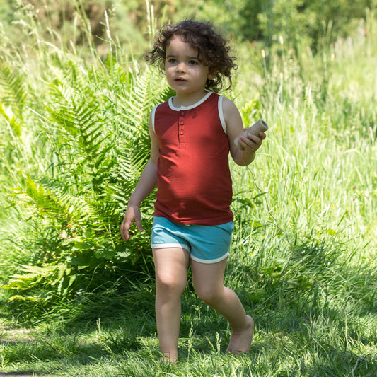 Burnt Ochre Organic Buttoned Vest