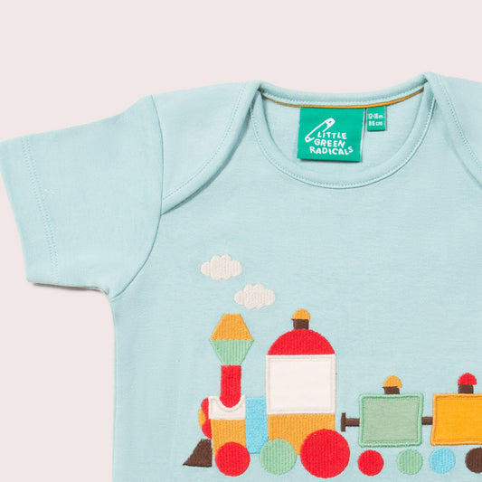 Little Train Applique Short Sleeve T-Shirt