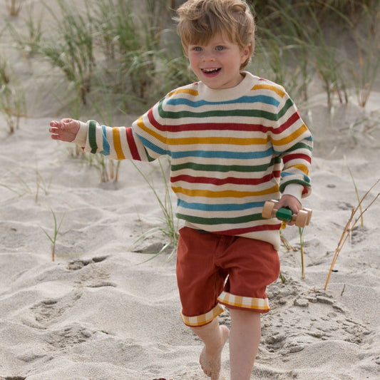 From One To Another Summer Rainbow Striped Knitted Jumper