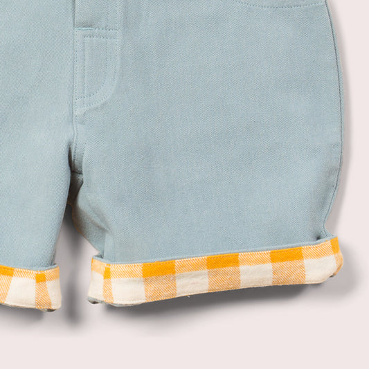 Blue Twill Turn Up Sunshine Shorts