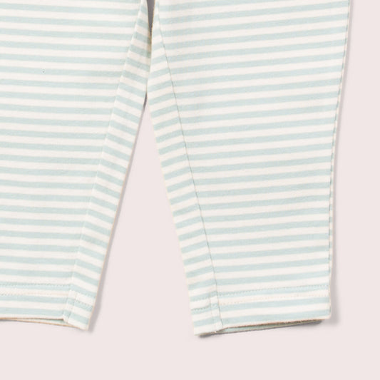 Blue Striped Leggings