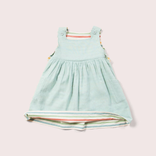 Rainbow Striped Reversible Pinny Dress