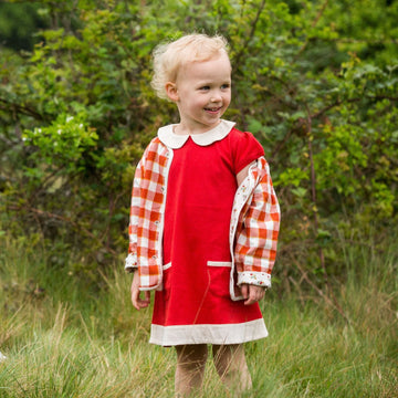 Red Short Sleeve Tunic Dress