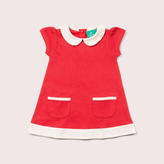 Red Short Sleeve Tunic Dress