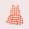 Soft Red Checkered Reversible Pinafore Dress