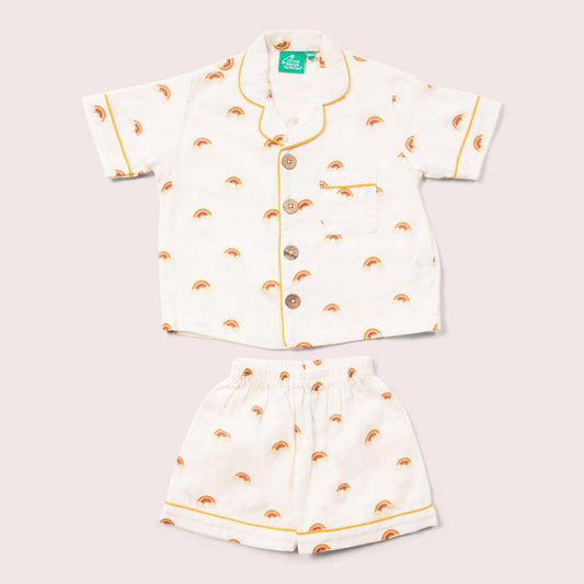Summer Rainbows Button Through Pyjama Short Set