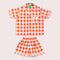 Red Checkered Button Through Pyjama Short Set