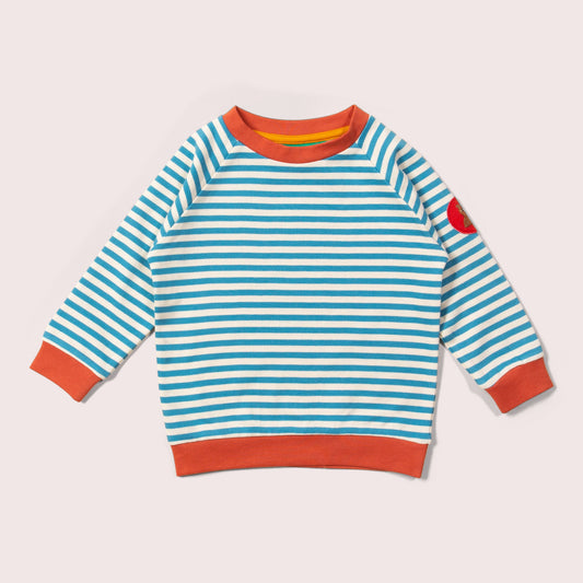 Blue Striped Marl Raglan Sweatshirt