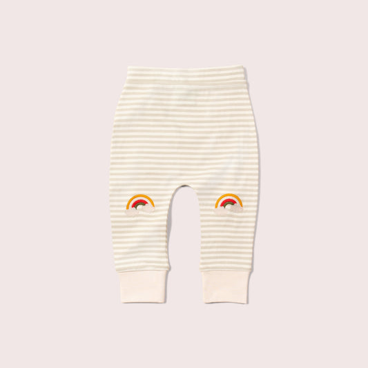 Rainbow Knee Patch Striped Joggers