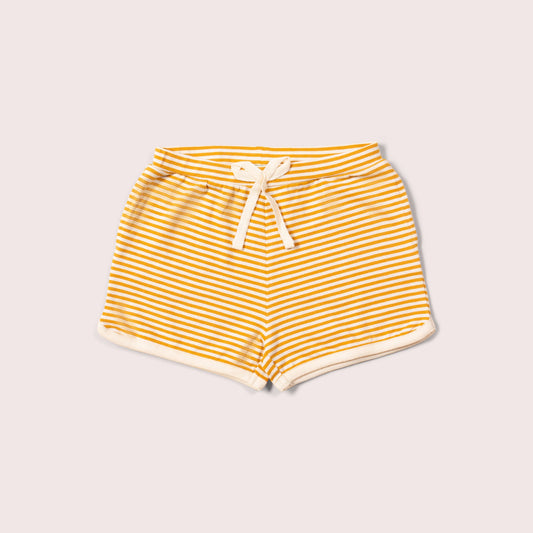 Soft Gold Striped Run Around Shorts